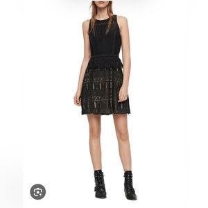 NWT All Saints Melia Peplum Lace Dress UK8 US4